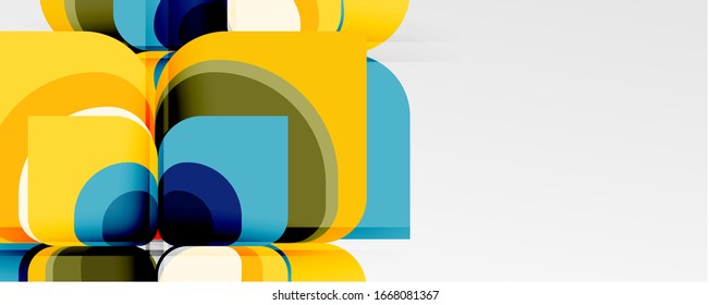 Abstract background - geometric cut paper design flower or square shape composition. Vector Illustration For Wallpaper, Banner, Background, Card, Book Illustration, landing page