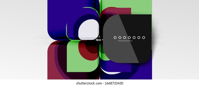 Abstract background - geometric cut paper design flower or square shape composition. Vector Illustration For Wallpaper, Banner, Background, Card, Book Illustration, landing page