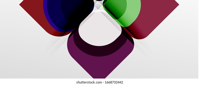Abstract background - geometric cut paper design flower or square shape composition. Vector Illustration For Wallpaper, Banner, Background, Card, Book Illustration, landing page