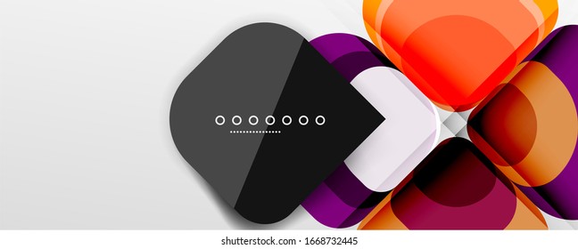 Fundo abstrato - design de papel corte geométrico composição de flor ou forma quadrada. Ilustração vetorial para papel de parede, banner, plano de fundo, cartão, ilustração de livro, página inicial