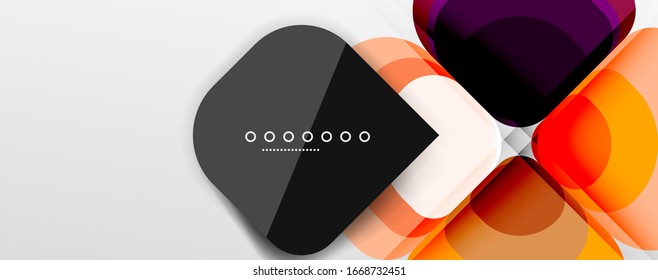 Abstract background - geometric cut paper design flower or square shape composition. Vector Illustration For Wallpaper, Banner, Background, Card, Book Illustration, landing page