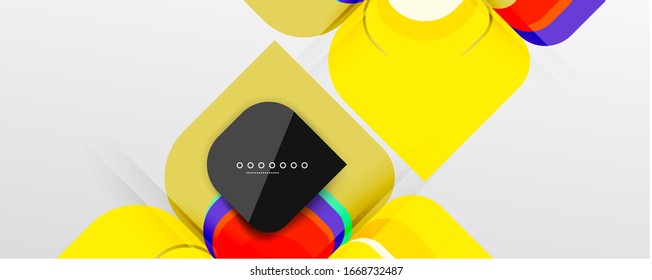 Abstract background - geometric cut paper design flower or square shape composition. Vector Illustration For Wallpaper, Banner, Background, Card, Book Illustration, landing page