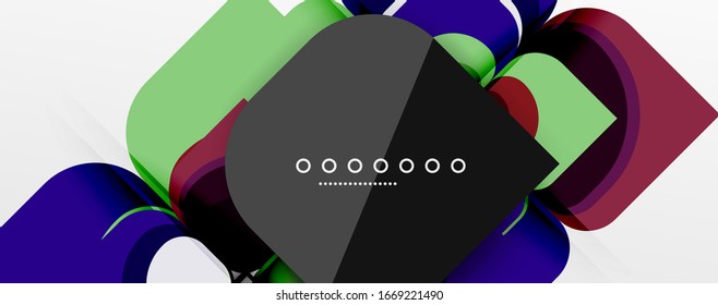 Abstract background - geometric cut paper design flower or square shape composition. Vector Illustration 