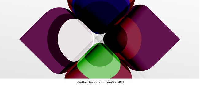 Fondo abstracto - composición de flor o forma cuadrada de diseño de papel de corte geométrico. Ilustración vectorial 