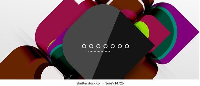 Abstract background - geometric cut paper design flower or square shape composition. Vector Illustration For Wallpaper, Banner, Background, Card, Book Illustration, landing page