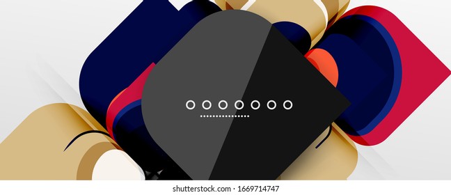 Abstract background - geometric cut paper design flower or square shape composition. Vector Illustration For Wallpaper, Banner, Background, Card, Book Illustration, landing page