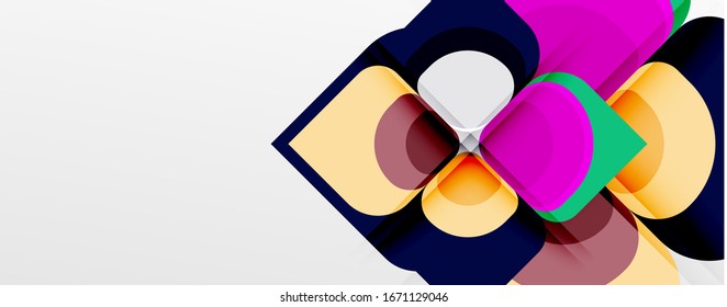 Abstract background - geometric cut paper design flower or square shape composition. Vector Illustration For Wallpaper, Banner, Background, Card, Book Illustration, landing page