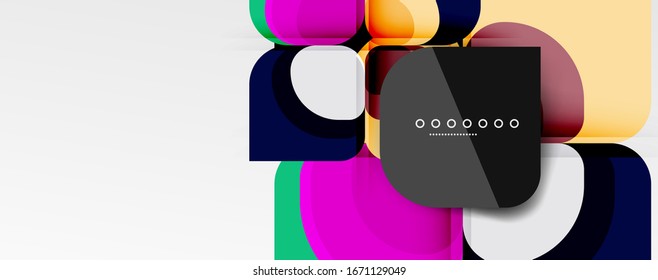 Abstract background - geometric cut paper design flower or square shape composition. Vector Illustration For Wallpaper, Banner, Background, Card, Book Illustration, landing page