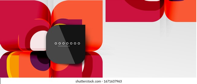 Abstract background - geometric cut paper design flower or square shape composition. Vector Illustration For Wallpaper, Banner, Background, Card, Book Illustration, landing page