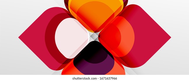 Abstract background - geometric cut paper design flower or square shape composition. Vector Illustration For Wallpaper, Banner, Background, Card, Book Illustration, landing page