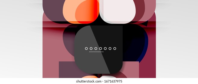 Abstract background - geometric cut paper design flower or square shape composition. Vector Illustration For Wallpaper, Banner, Background, Card, Book Illustration, landing page