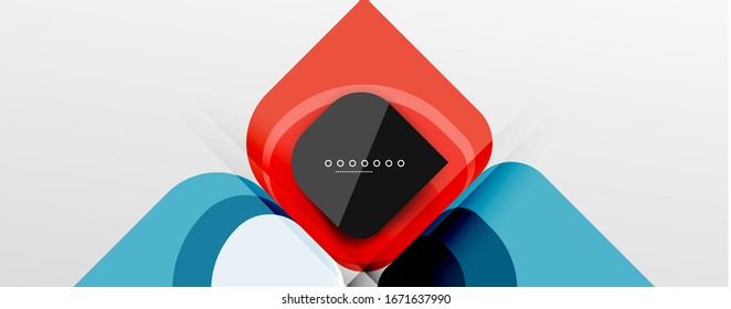 Abstract background - geometric cut paper design flower or square shape composition. Vector Illustration For Wallpaper, Banner, Background, Card, Book Illustration, landing page