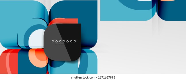 Abstract background - geometric cut paper design flower or square shape composition. Vector Illustration For Wallpaper, Banner, Background, Card, Book Illustration, landing page