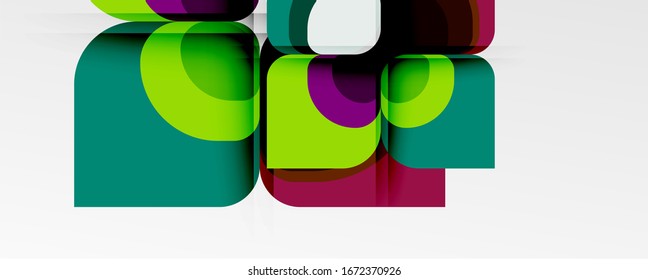 Fondo abstracto - composición de flor o forma cuadrada de diseño de papel de corte geométrico. Ilustración vectorial para papel tapiz, pancarta, fondo, tarjeta, ilustración del libro, página de inicio