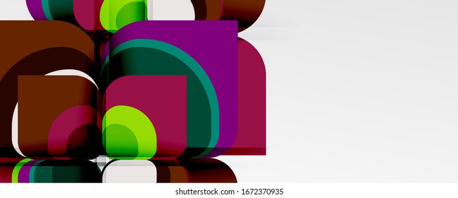 Abstract background - geometric cut paper design flower or square shape composition. Vector Illustration For Wallpaper, Banner, Background, Card, Book Illustration, landing page