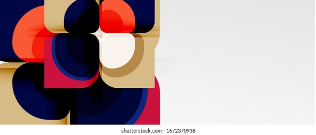 Fondo abstracto - composición de flor o forma cuadrada de diseño de papel de corte geométrico. Ilustración vectorial para papel tapiz, pancarta, fondo, tarjeta, ilustración del libro, página de inicio