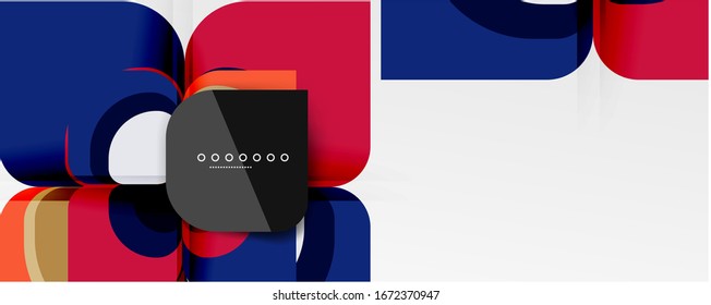 Abstract background - geometric cut paper design flower or square shape composition. Vector Illustration For Wallpaper, Banner, Background, Card, Book Illustration, landing page