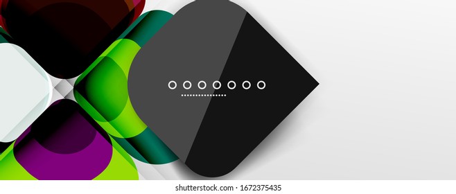 Abstract background - geometric cut paper design flower or square shape composition. Vector Illustration For Wallpaper, Banner, Background, Card, Book Illustration, landing page