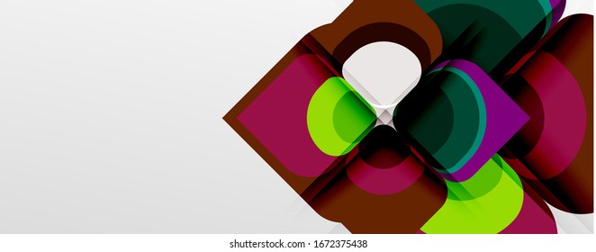 Abstract background - geometric cut paper design flower or square shape composition. Vector Illustration For Wallpaper, Banner, Background, Card, Book Illustration, landing page