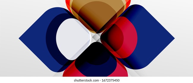 Abstract background - geometric cut paper design flower or square shape composition. Vector Illustration For Wallpaper, Banner, Background, Card, Book Illustration, landing page