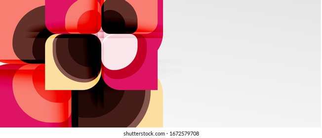 Abstract background - geometric cut paper design flower or square shape composition. Vector Illustration For Wallpaper, Banner, Background, Card, Book Illustration, landing page