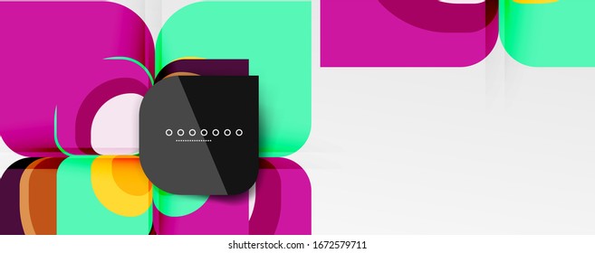 Abstract background - geometric cut paper design flower or square shape composition. Vector Illustration For Wallpaper, Banner, Background, Card, Book Illustration, landing page