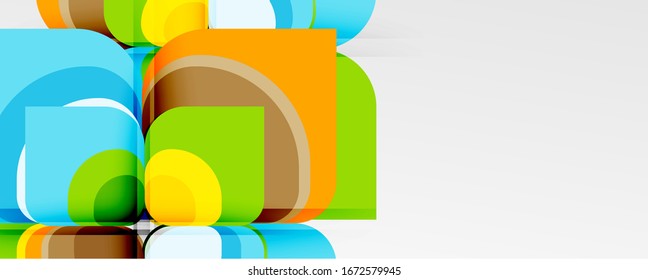 Abstract background - geometric cut paper design flower or square shape composition. Vector Illustration For Wallpaper, Banner, Background, Card, Book Illustration, landing page