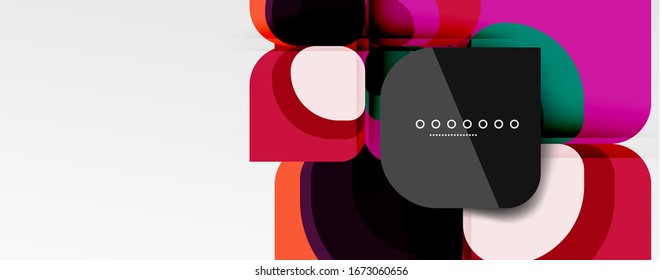 Abstract background - geometric cut paper design flower or square shape composition. Vector Illustration For Wallpaper, Banner, Background, Card, Book Illustration, landing page