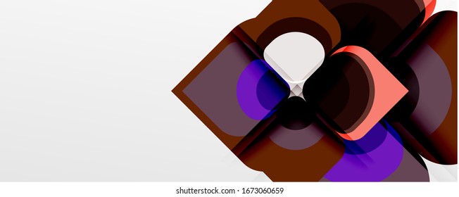 Abstrakter Hintergrund - geometrische Schnittpapiermuster, Blume oder quadratische Formgebung. Vektorillustration-Illustration für Bildschirmhintergrund, Banner, Hintergrund, Karte, Buchillustration, Landungsseite