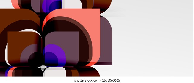 Abstract background - geometric cut paper design flower or square shape composition. Vector Illustration For Wallpaper, Banner, Background, Card, Book Illustration, landing page