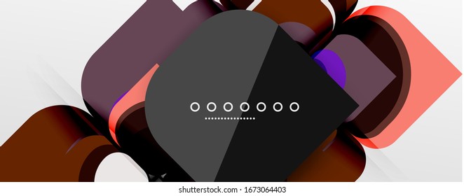Abstract background - geometric cut paper design flower or square shape composition. Vector Illustration For Wallpaper, Banner, Background, Card, Book Illustration, landing page