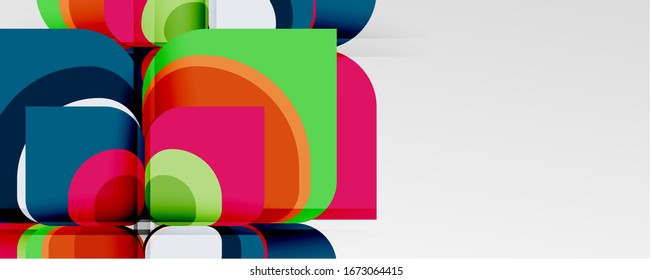 Abstract background - geometric cut paper design flower or square shape composition. Vector Illustration For Wallpaper, Banner, Background, Card, Book Illustration, landing page
