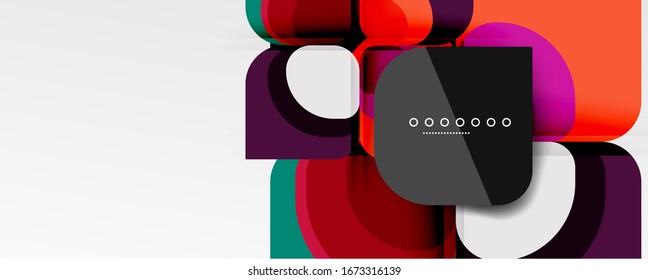 Abstract background - geometric cut paper design flower or square shape composition. Vector Illustration For Wallpaper, Banner, Background, Card, Book Illustration, landing page