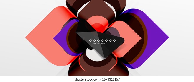 Abstract background - geometric cut paper design flower or square shape composition. Vector Illustration For Wallpaper, Banner, Background, Card, Book Illustration, landing page