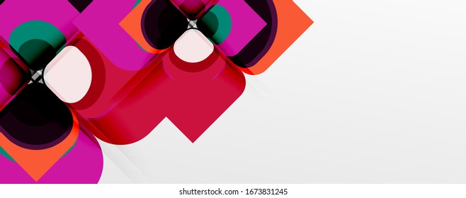Fondo abstracto - composición de flor o forma cuadrada de diseño de papel de corte geométrico. Ilustración vectorial para papel tapiz, pancarta, fondo, tarjeta, ilustración del libro, página de inicio