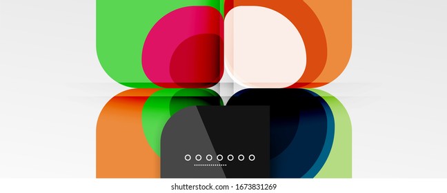 Abstract background - geometric cut paper design flower or square shape composition. Vector Illustration For Wallpaper, Banner, Background, Card, Book Illustration, landing page