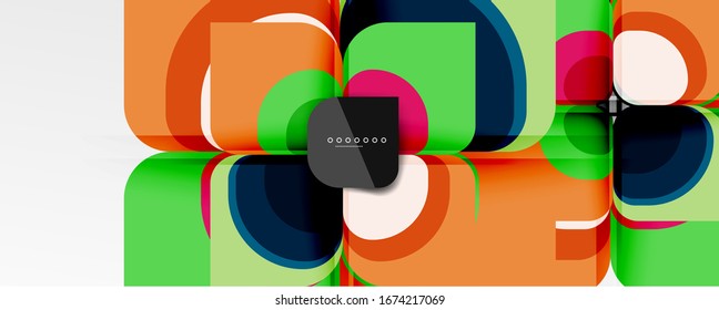 Abstract background - geometric cut paper design flower or square shape composition. Vector Illustration For Wallpaper, Banner, Background, Card, Book Illustration, landing page