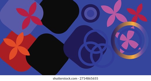 Abstract background  geometric cut paper design flower or square shape composition. Vector Illustration 