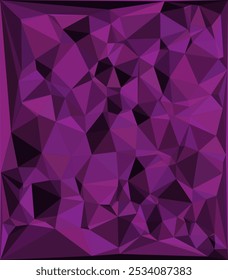Fondo abstracto con patrón poligonal oscuro geométrico y líneas triangulares púrpuras.