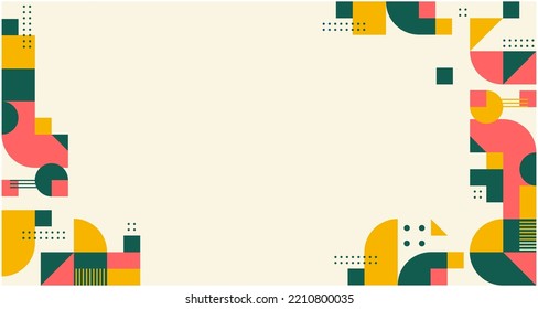 Fondo abstracto de diseño geométrico al estilo Bauhaus. Patrón vectorial sin fisuras con color de color pastel.