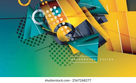 Abstract background geometric design with colorful gradients
