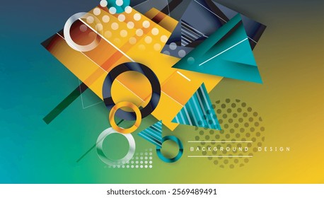 Abstract background geometric design with colorful gradients
