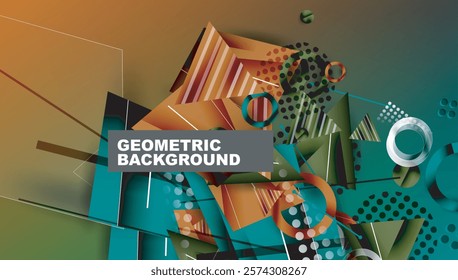 Abstract background geometric design with colorful gradients