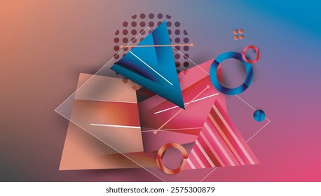Abstract background geometric design with colorful gradients