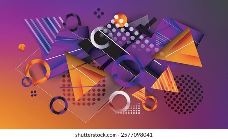 Abstract background geometric design with colorful gradients