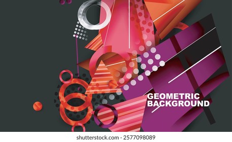 Abstract background geometric design with colorful gradients