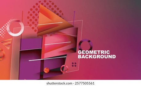 Abstract background geometric design with colorful gradients