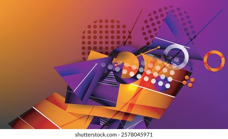 Abstract background geometric design with colorful gradients