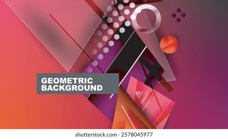 Abstract background geometric design with colorful gradients