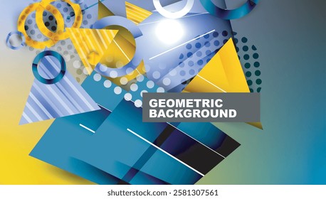 Abstract background geometric design with colorful gradients